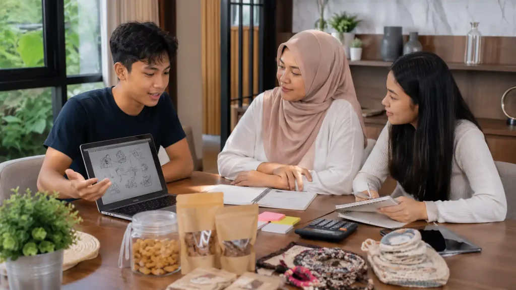 Ibu berdiskusi dengan anak tentang cita-cita menjadi pengusaha dan pilihan pendidikan
